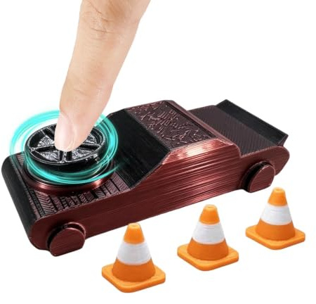 Car Toys | Small 3D Printed Vehicle | Relief Drift Car with Traffic Cones - for Women Men Indoor Outdoor Home Office School Classroom Study Party