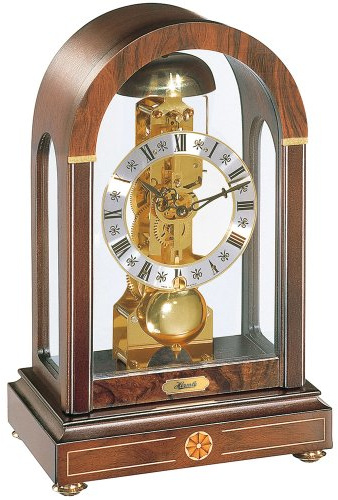 Hermle Uhrenmanufaktur Tischuhr, Holz, Nussbaum, 30cm x 19cm x 13,5cm 22712-030791