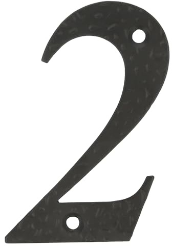 Amig - Numéro de Maison Noir 2 | Installation Facile | Signalisation | Fer Forgé Robuste | Charnière Décorative | Serrure Métallique, Multicolore, Taille Unique