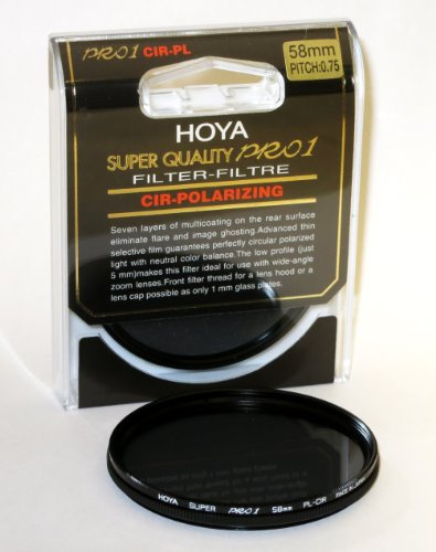 Hoya Super Pro 1 - Filtro Circular polarizado para cámaras (58 mm), Color Negro