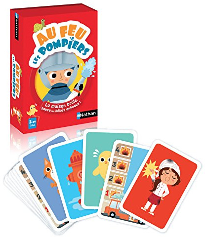Nathan - Au Feu Les Pompiers - Jeu de Cartes - Jeu de Bataille Revisité - Sauve les Bébés Animaux - Jeu Educatif - A partir de 2 Joueurs - Pour Enfants dès 3 ans