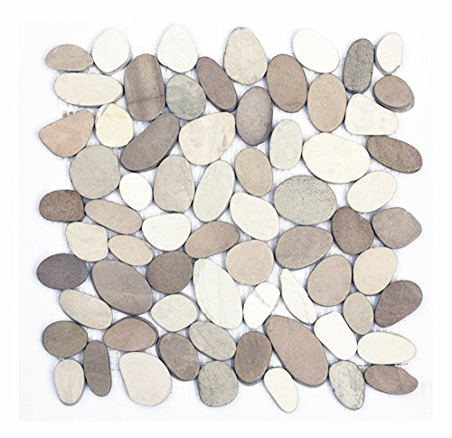 Mosaikfliesen - K-1-554 - 1m² = 11 - Kieselstein-Mosaik Bodenfliesen Badfliesen Naturstein Fliesen Lager Verkauf Stein-mosaik Herne NRW