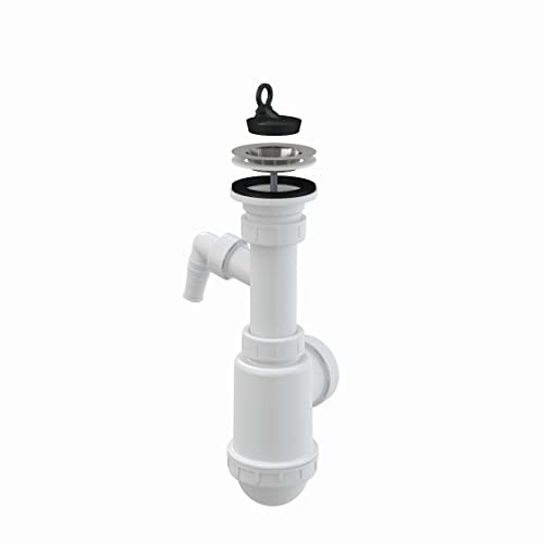 Spültisch Flaschen Siphon Rostfreies Gitter DN 70 Universal DN40/50 mit Anschluss an Waschmaschine Spülmaschine Ablaufgarnitur Ablauf Spülbecken Spüle