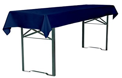 TexDeko® Tischdecke für Bierzeltgarnitur universell 250x100 cm Dunkelblau | blickdichtes Material, waschbar bis 40°C, strapazierfähig, weicher Stoff, Biertischdecke mit 170gsm Stoffgewicht
