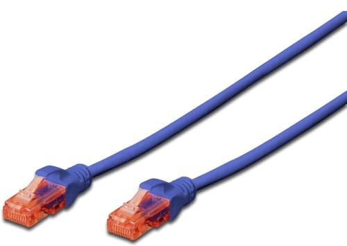 DIGITUS Cavo LAN Cat 6 – 5 m – U/UTP non schermato – 1 Gbit/s – 250 MHz – PoE++ – AWG 27/7 – LSZH – Cavo di rete RJ45 – Cavo patch – Compatibile con Cat6A e Cat5e – Blu