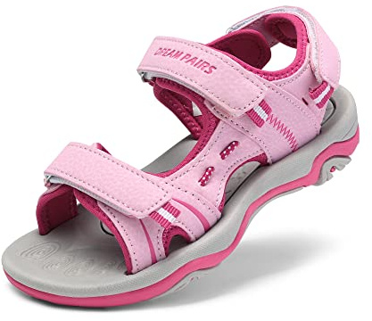 DREAM PAIRS Sandali Sportivi Bambina Estivi Ragazzi Ragazze Sandali Punta Chiusa Bambini Outdoor Antiscivolo Sport Trekking,Size 25,Rosa/Fucsia,170891_K