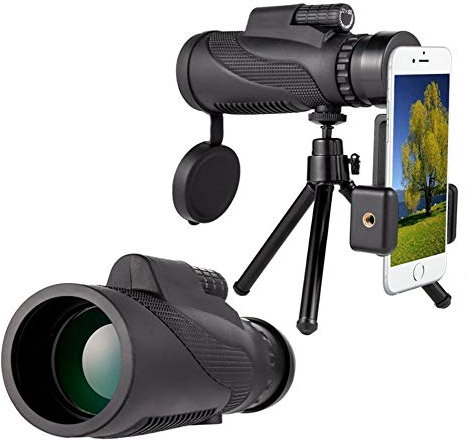 MU Telescopio Monoculare, Obiettivo Zoom Obiettivo Notturno Ridotto 12X50 Bak4 Prisma & Amp; Fmc, HD Lenti Teleobiettivi per Esterno,A,Taglia Unica