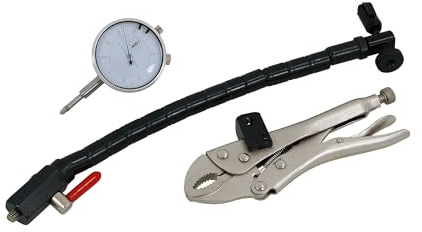Neilsen CT5151 3-Piece Brake Disc Run-Out Kit with DTi Gauge, Locking Plier, Segmented Steel Mounting Post – Compatible with Motorcycles