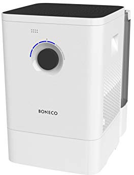 BONECO Luftbefeuchter W400 I abnehmbarer 12L Wassertank I für Räume bis 60 m² I sehr leise mit 25dB I SLEEP-Modus & BABY-Modus I App-Steuerung I Luftwäscher (weiß)