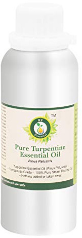 Terpentin ätherische Öl | Pinus palustris | Zum Malen | Terpentin Öl | Zur Schmerzlinderung | 100% reines natürlich | Dampf destilliert | Turpentine Essential Oil | 300ml | 10 Unzen By R V Essential