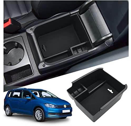 Ruiya Kompatibel mit VW Touran MK2 2016-2026 Mittelkonsole Aufbewahrungsbox, VW Touran Armlehne Organizer Tray Mittelarmlehne Handschuhfach Mittelarmlehne Organizer VW Touran Zubehör