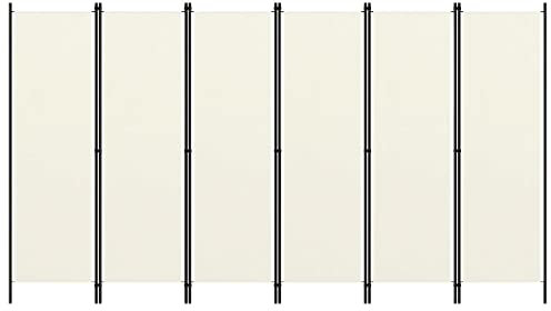 vidaXL Paravento a 6 Pannelli Divisorio Separè Byobu Pieghevole Schermo Separatore Ambienti Interni Protezione Privacy Bianco 300x180 cm