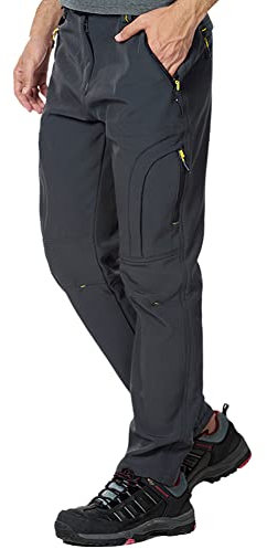 CARWORNIC Herren Wanderhose Outdoor Hosen Für Herren Wasserdicht Skihose Softshellhose Trekkinghose Winter Thermohose Outdoorhose Winddicht Warme Gefüttert Snowboardhose Winterhose