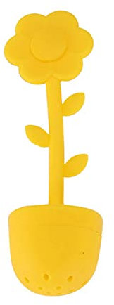 1 x Tee-Ei für lose Blätter, kreative süße Teeei in Blumenform, für Getreide-Teetassen, Tassen und Töpfe (gelb)
