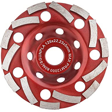 Gunpla Diamant Schleiftopf 125 mm x 22,2 mm Diamanttopfschleifer Schleifscheibe Schleifteller für Beton Fliesenkleber und Mauerwerk