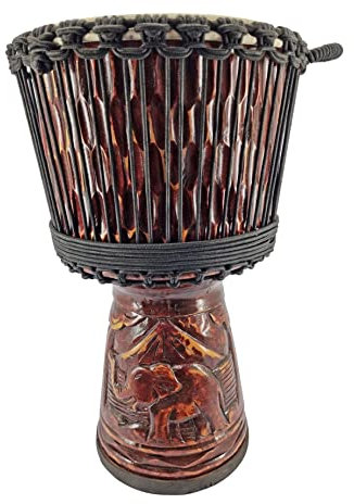 Große Trommel Djembe Darbuka Bongo Premium Elefant Sehr guter Klang 60cm U4