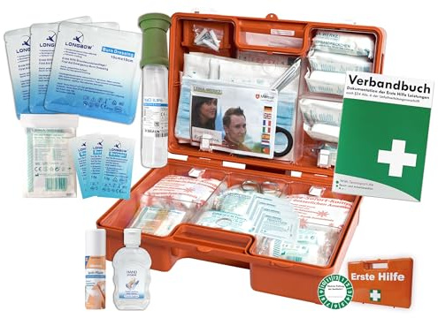 Erste-Hilfe-Koffer M4+ GASTRO für Betriebe nach aktueller DIN/EN 13157 inkl. Augenspülung + Brandgel + detektierbare Pflaster + Hydrogelverbände + Sprühpflaster + Hygiene-Ausstattung