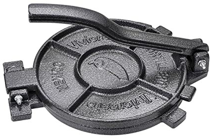 Vivicreate Tortilla-Presse aus Gusseisen, 25,4 cm. Tortilla-Maker, Teigpresse, Mehl-Tortilla-Presse, rutschfestes Design, Grau (Gelb)