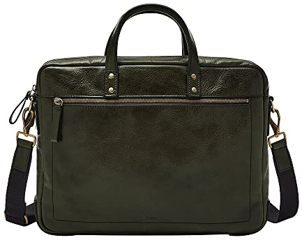 Fossil Tasche für Herren Haskell Öko-Leder Arbeitstasche mit Doppelreißverschluss, MBG9342302 – 40,64 cm L x 7,62 B x 30,48 H