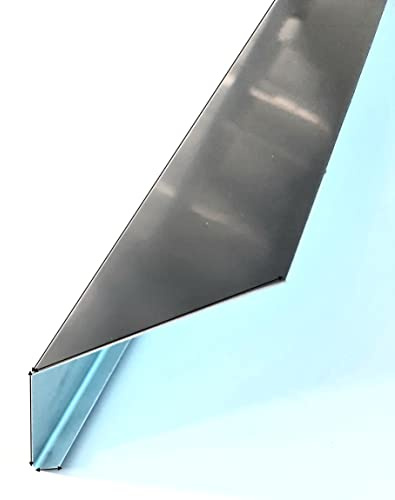 Traufblech 2 Meter Traufeneinlauf 150mm x 85mm, Winkel 115° Rinneneinlauf Dach-Rinnen-Einhang Dachblech Trauf-Dichtung in grau anthrazit RAL 7016 (150 x 85 x 2.000mm mit 115°)