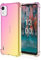 Topme Phone Case for Nokia C12 (6.3 Inches), Soft TPU Silicone Transparent Color Gradient Mobile Phone Case - Pink Gold