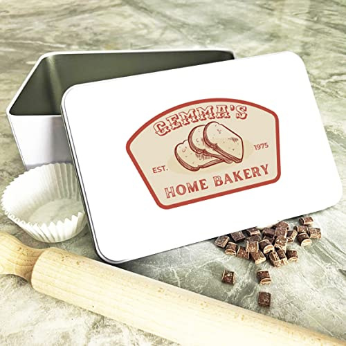 Fingerprint Designs Vintage Label Bread Slices Personalised Home Bakery Storage Tin