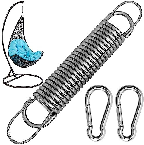 Morzejar Poltrona sospesa con Molla Swing Spring con Portata 150 kg, 2 moschettoni M10, 1 Anello Girevole e 1 Molla, in Acciaio Inox 304, per Poltrona sospesa, Sacco da Boxe e Yoga