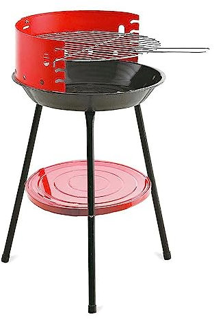 Algon | Barbacoa de Carbón Redonda 35cm con Refuerzo Resistente y Duradero - Parrilla Zincada Patas Estables y Diseño Funcional Fabricada en España Cumple Normativa de Seguridad CE