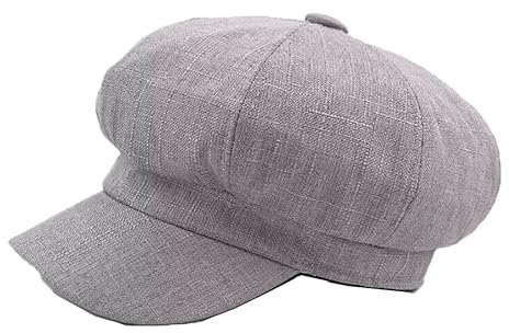 QI YUAN Ballonmütze Damen Sommer Barett Newsboy Cap Schirmmütze Kappe 5 Farben (Grau)