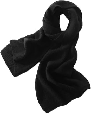 Kaschmir-Schal, Unisex, Winter, Kaschmir, Strickschal, für Damen und Herren, warm, einfarbig, Schal, Schwarz , One size