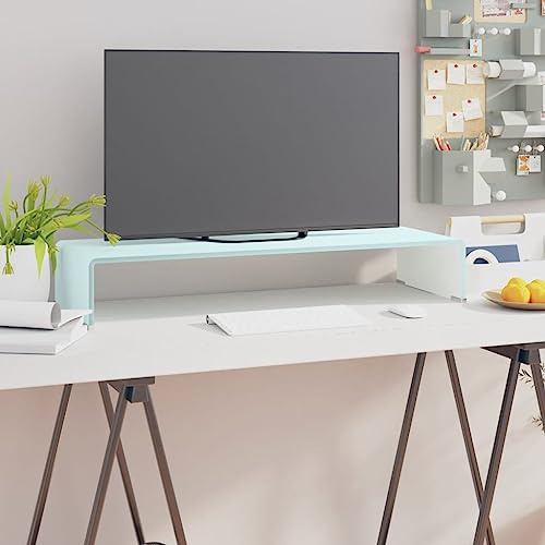 CKioict TV möbel DVD Schrank Wohnzimmer Möbel TV-Aufsatz/Monitorerhöhung Glas Grün 80x30x13 cmFür Wohnzimmer und Esszimmer