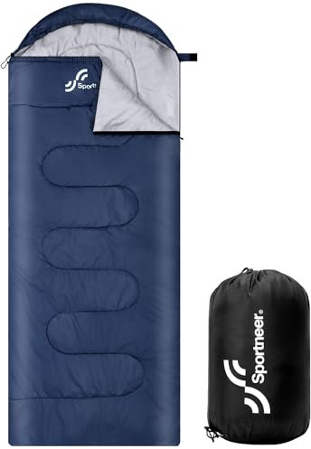 Schlafsack Outdoor für Camping: Sportneer 3-4 Jahreszeiten Sleeping Bag 220 * 85cm Tragbar Ultraleicht Warm Sommer Schlafsäcke für Kinder Erwachsene beim Trekking Reise Wandern