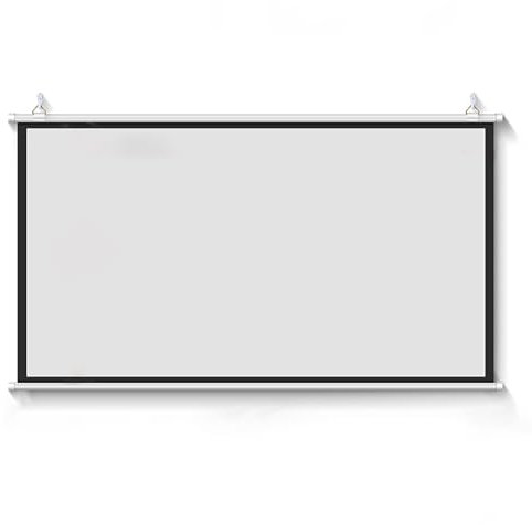 ROFBIHG Pull Down Projector Screen White, 60/72 Wall Mounted Screen Projector Curtain Non Crease Projector Screen Perfect for Home School Cinema Theater Outdoor Indoor Public Display(4:3,60 inches)