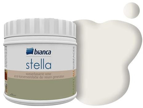 Bianca Stella Universalfarbe Ohne Schleifen - Wasserbasierte Parfümierte Renoiverfarbe für Möbel, Holz, Fliesen, Metall & Kunststoff - Pariser Grau, Glänzend, Kratzfest, Hochdeckend, 500ml