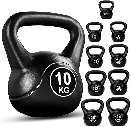 FK Sports Kettlebells 4KG, 6KG, 8KG, 10KG, 12KG,14KG, 16KG, 20KG, 24KG | Heavy Weight Kettle Bell For Strength Cardio Training | Kettlebell for Home & Gym Fitness, Workout