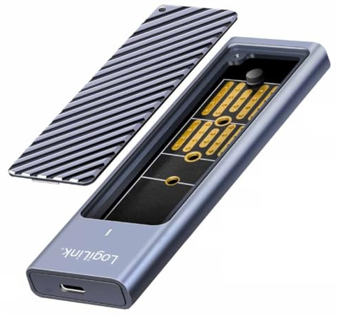 Logilink 074918 Box Esterno USB-C™ 3.2 Gen 2 per SSD M.2 NVMe e SATA Silver