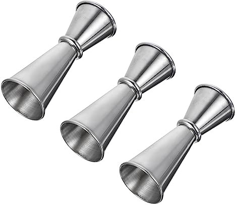 Alipis 3piezas Taza Medidora De Acero Inoxidable Medidor De Barra Vaso Medidor De Doble Cabezal Herramienta De Barra Para Cócteles