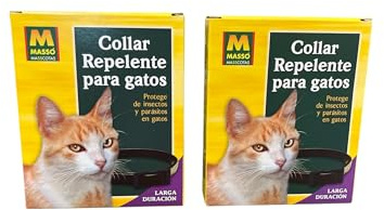 Collar Anti parásitos para Gatos, 2 UDS. Repelente de pulgas, garrapatas y Mosquitos. Tambien valido para Perros y Cachorros