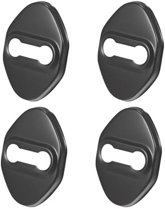 KBDDM Protecteur De Serrure De Porte De Voiture pour Jeep Commander 2018-2023, Acier Inoxydable Loquet Cap Boucle Anti-Corrosion Accessoires De Protection Voiture,A-Black