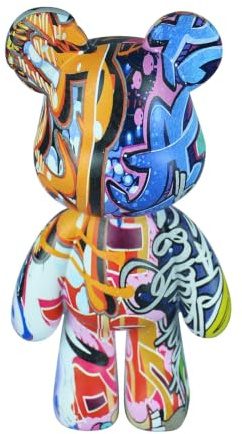 Coniuty Estatua abstracta de oso, escultura de animales de resina, decoración del hogar, figura artística para decoración del hogar, oficina, sala de estar, dormitorio en mesa, estante, armario