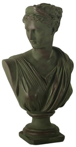 Roman Bust, 12.5 inch Greek Resin Statue Of Diana, Classic Roman Mythology Head Bust Sculpture Figurine For Home Office Bookshelf Decor, Sketch Practice Art Piece