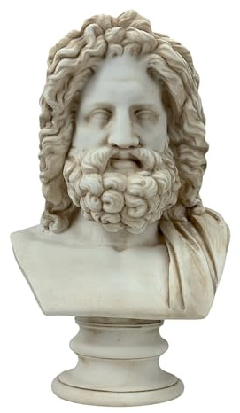 Zeus Otricoli Padre Rey de Dioses busto cabeza griega fundido mármol gris pátina escultura