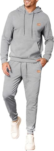 JMIERR Herren 2 Pcs Sweatsuit Outfits Hoodie Sweatpants Set | Textur Sweatshirt & Joggers, Fall Sportanzug, Elastische Manschettiert Hoodie Sweatpants