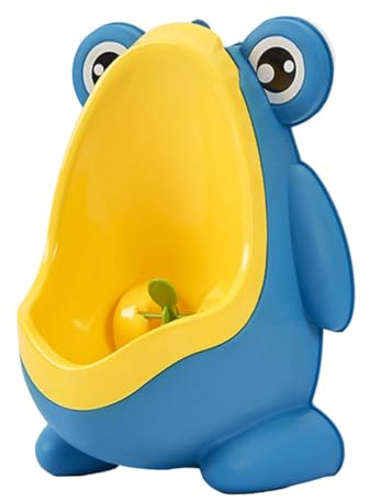 Cartoon Frosch Kinderurinal für Jungen, Wandmontiert Blau Pp | 1 Stück, für Badezimmer, Einfache Montage, mit Windrad Drehung, Passend für Kinder Zufälliger Stil