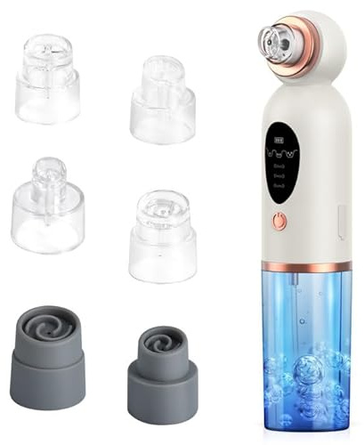 Aspiratore Punti Neri Professionale, Lrbsule Aspiratore Punti Neri Rimozione dei Grassi 6 Testine per Estrattore 3 Modalità di Aspirazione, Ricarica USB Blackhead Removal