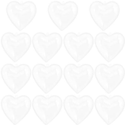 SHINEOFI 15pcs Heart Shaped Decorative Ball Christmas Tree Pendant Candy Box Filler Lovely Candy Box Convex Heart Shaped for Presents