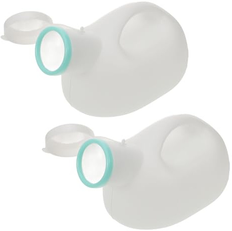 HAMPPLIES 2 Pièces Urinoir Homme Portable Anti-fuite avec Couvercle Bouteille Urine Robuste pour Voyage Voiture et Usage Hospitalier Urinoir de Lit pour Seniors et Conducteurs