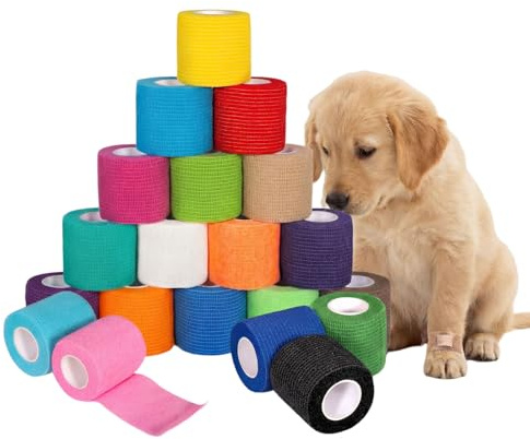 Bande Auto Adhesive, 20 Rouleaux Bande Cohesive,Bandage AutoadhéSif,5cm X 4.5m,Bande Strapping AdhéSif Non Tissé,pour Le Sport, Les Doigts, Les Chevilles, Les Articulations