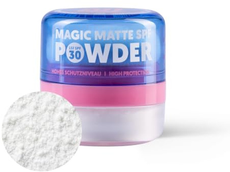 ANDbeauty SPF Powder, polvere trasparente Magic Matte SPF 30, polvere di fissaggio opacizzante senza velo bianco, riduce la lucentezza, make-setting, da viaggio, 10 g
