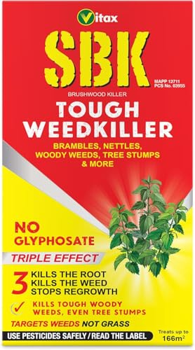 Vitax SBK Brushwood Killer Tough Weedkiller Concentrate – Kills Weeds Down to the Roots, Ideal for Brambles, Nettles, Dock, Woody Weeds, Tree Stumps & Hardwood (500ml)
